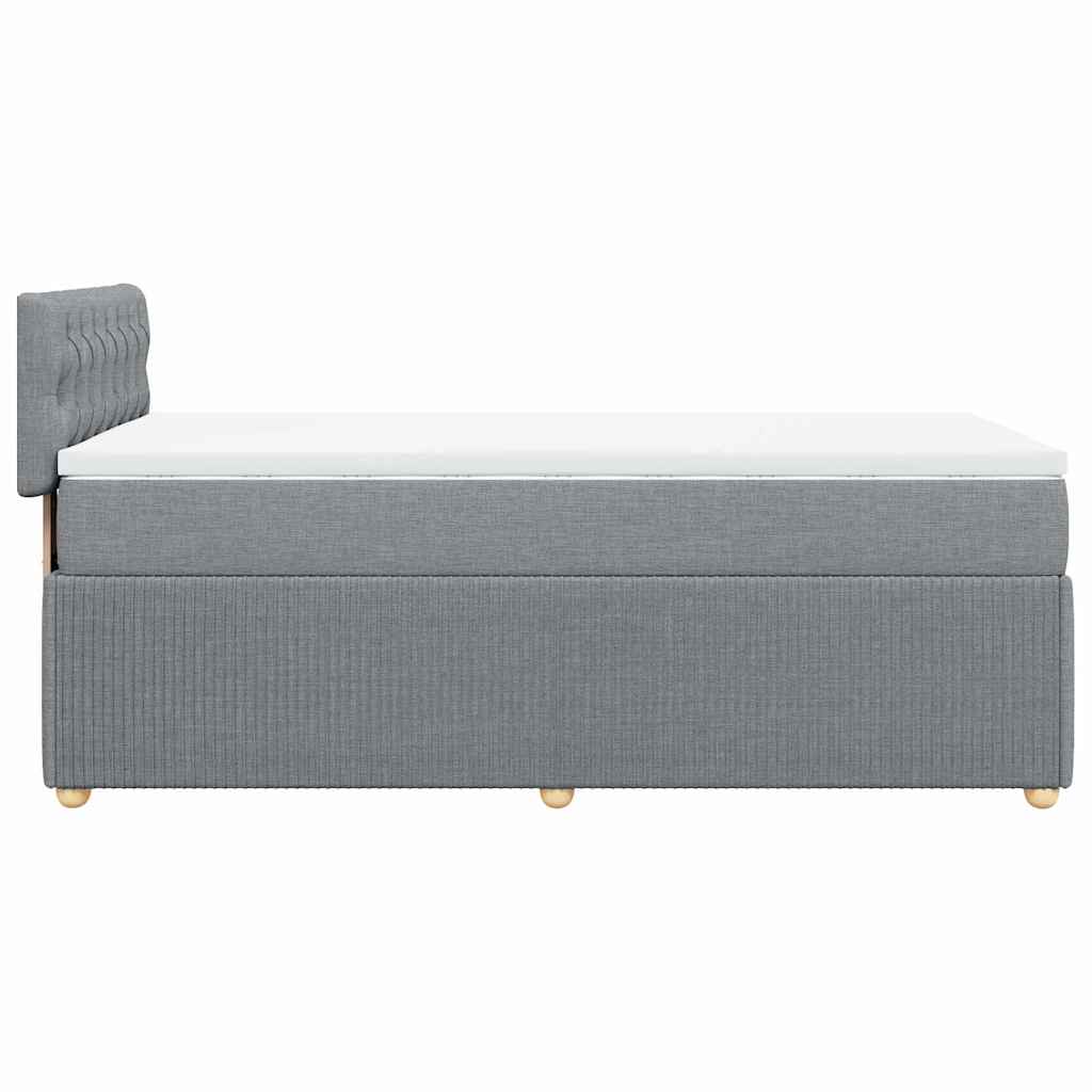 Κρεβάτι Boxspring με Στρώμα Ανοιχτό Γκρι 80x200 εκ. Υφασμάτινο - Pakobazaar