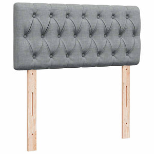 Κρεβάτι Boxspring με Στρώμα Ανοιχτό Γκρι 80x200 εκ. Υφασμάτινο - Pakobazaar