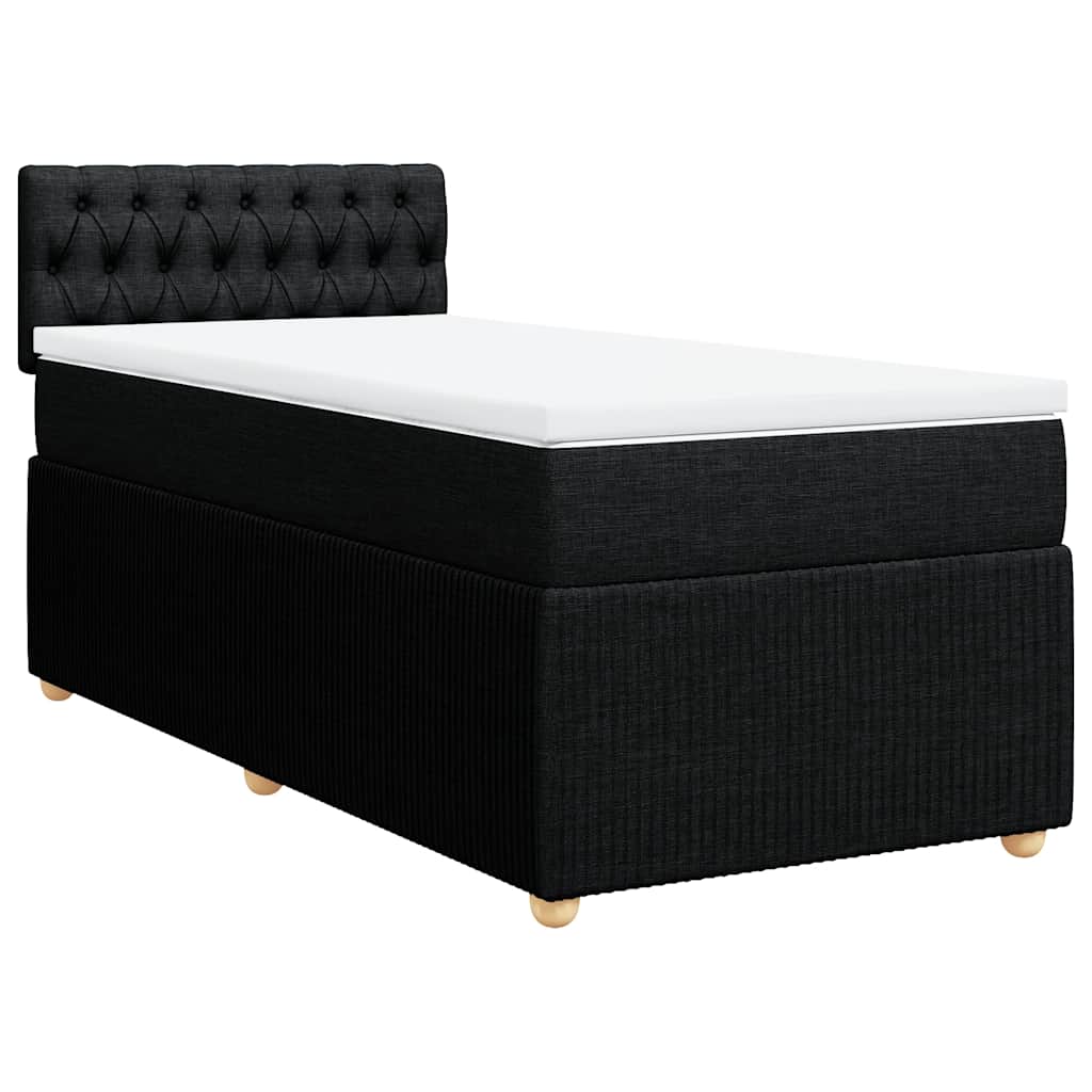 Κρεβάτι Boxspring με Στρώμα Μαύρο 80 x 200 εκ. Υφασμάτινο - Pakobazaar