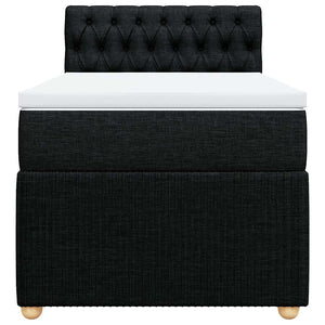 Κρεβάτι Boxspring με Στρώμα Μαύρο 80 x 200 εκ. Υφασμάτινο - Pakobazaar