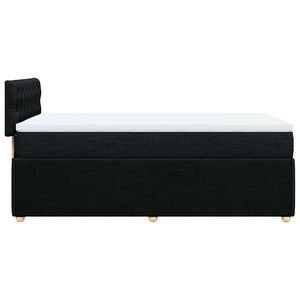 Κρεβάτι Boxspring με Στρώμα Μαύρο 80 x 200 εκ. Υφασμάτινο - Pakobazaar