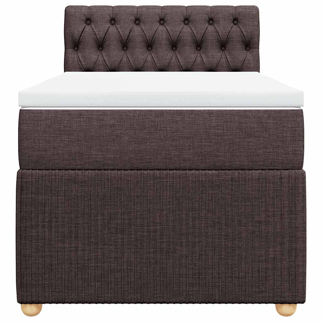 Κρεβάτι Boxspring με Στρώμα Σκούρο Καφέ 80x200 εκ. Υφασμάτινο - Pakobazaar