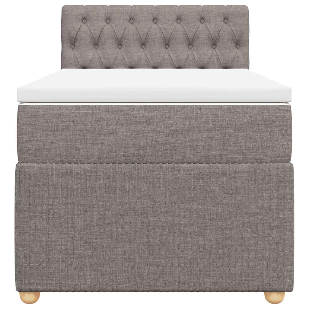 Κρεβάτι Boxspring με Στρώμα Taupe 80x200 εκ. Υφασμάτινο - Pakobazaar