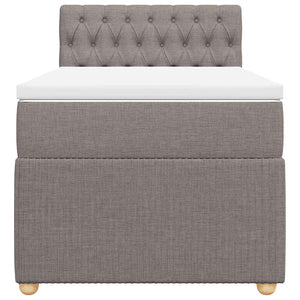 Κρεβάτι Boxspring με Στρώμα Taupe 80x200 εκ. Υφασμάτινο - Pakobazaar