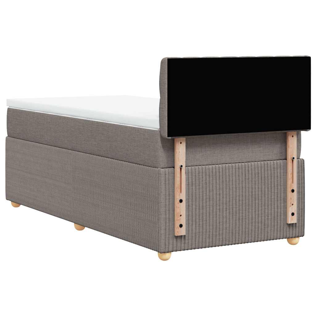 Κρεβάτι Boxspring με Στρώμα Taupe 80x200 εκ. Υφασμάτινο - Pakobazaar