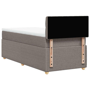 Κρεβάτι Boxspring με Στρώμα Taupe 80x200 εκ. Υφασμάτινο - Pakobazaar