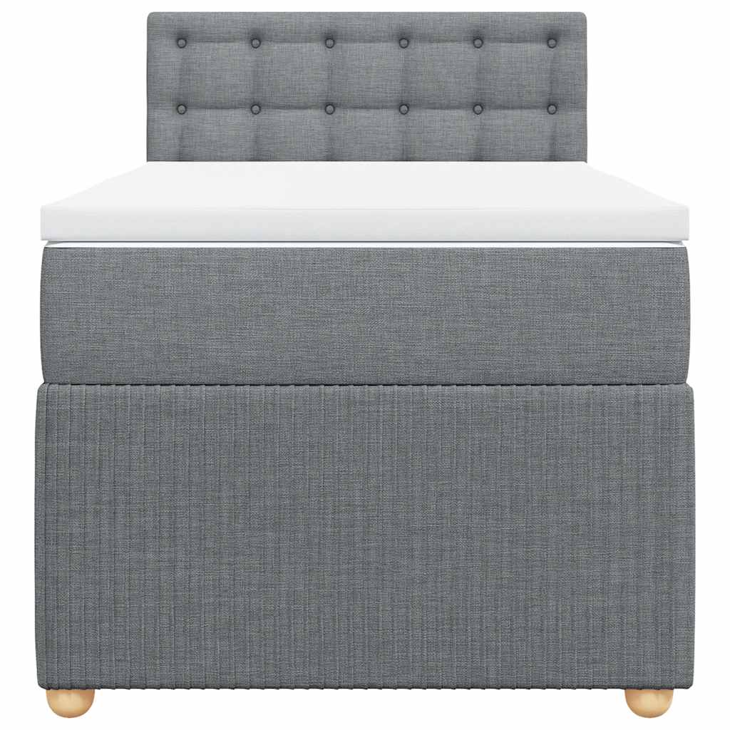 Κρεβάτι Boxspring με Στρώμα Ανοιχτό Γκρι 80x200 εκ. Υφασμάτινο - Pakobazaar