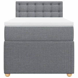 Κρεβάτι Boxspring με Στρώμα Ανοιχτό Γκρι 80x200 εκ. Υφασμάτινο - Pakobazaar