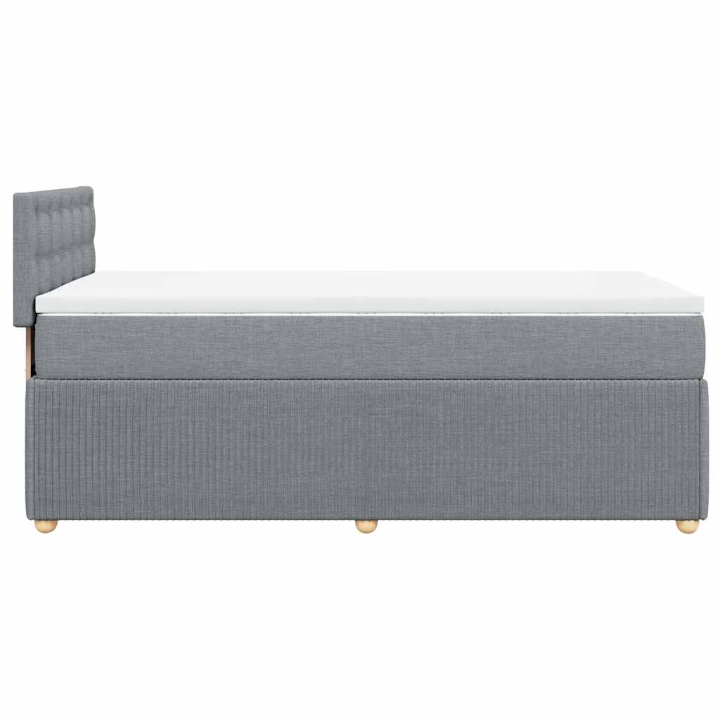Κρεβάτι Boxspring με Στρώμα Ανοιχτό Γκρι 80x200 εκ. Υφασμάτινο - Pakobazaar