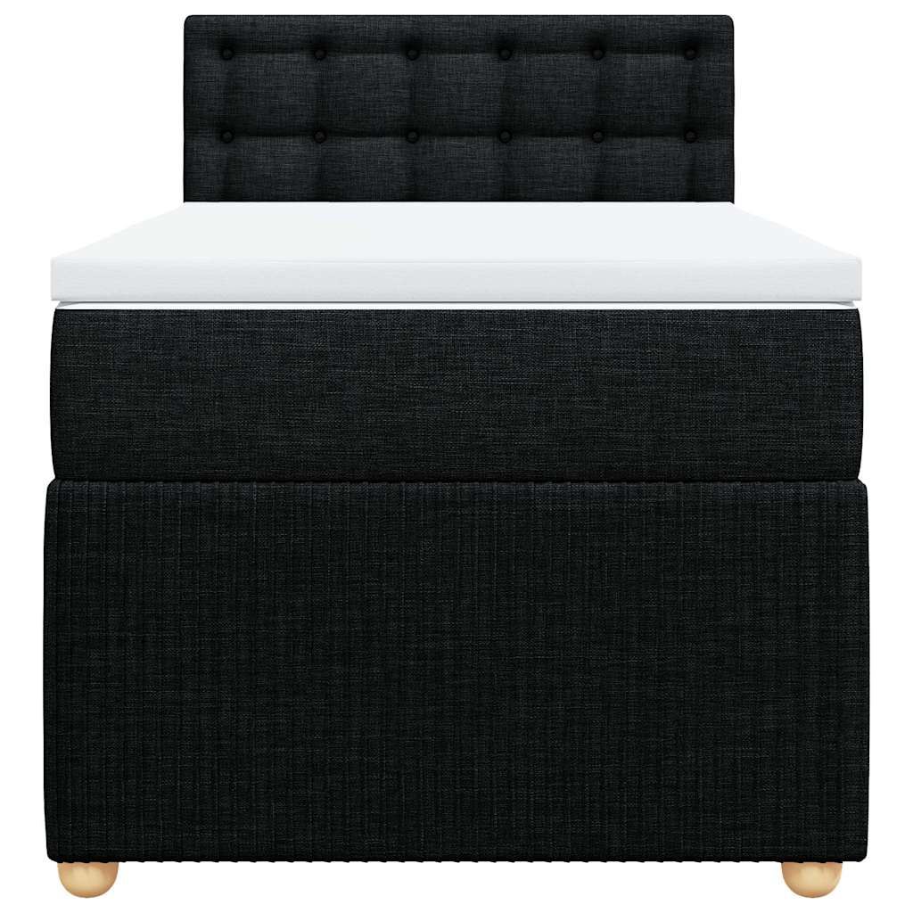 Κρεβάτι Boxspring με Στρώμα Μαύρο 80 x 200 εκ. Υφασμάτινο - Pakobazaar
