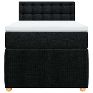 Κρεβάτι Boxspring με Στρώμα Μαύρο 80 x 200 εκ. Υφασμάτινο - Pakobazaar