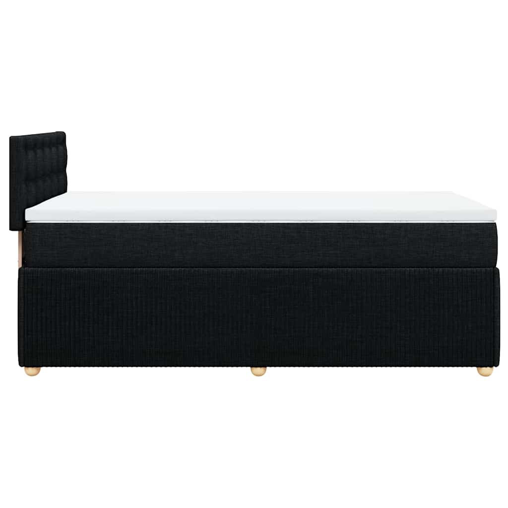Κρεβάτι Boxspring με Στρώμα Μαύρο 80 x 200 εκ. Υφασμάτινο - Pakobazaar