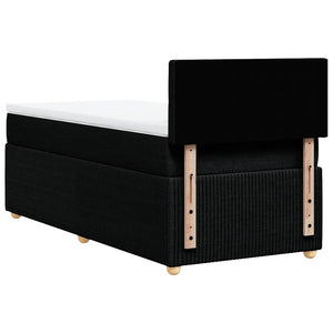 Κρεβάτι Boxspring με Στρώμα Μαύρο 80 x 200 εκ. Υφασμάτινο - Pakobazaar