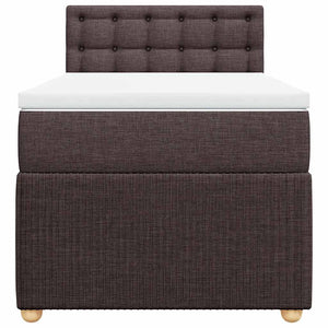 Κρεβάτι Boxspring με Στρώμα Σκούρο Καφέ 80x200 εκ. Υφασμάτινο