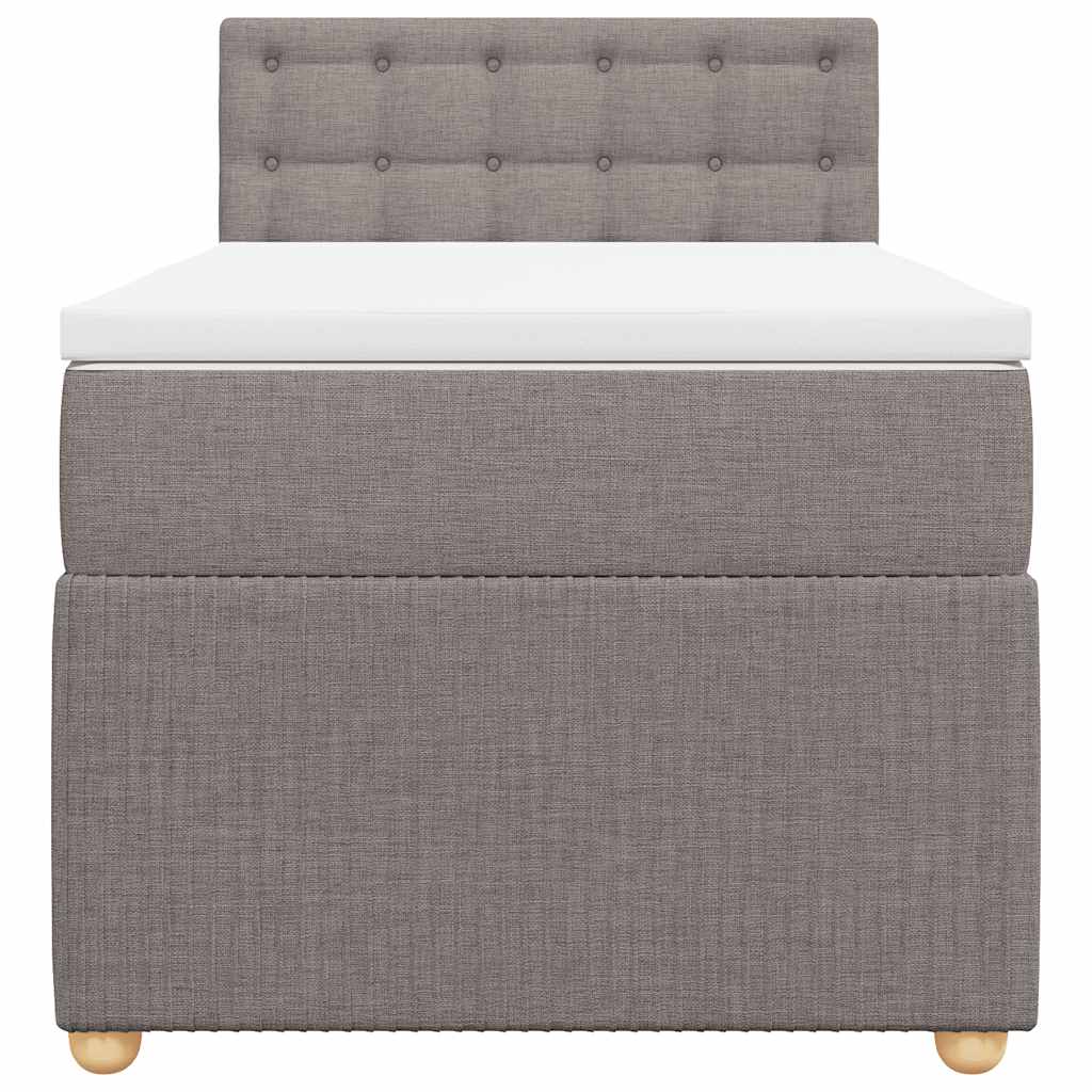 Κρεβάτι Boxspring με Στρώμα Taupe 80x200 εκ. Υφασμάτινο - Pakobazaar