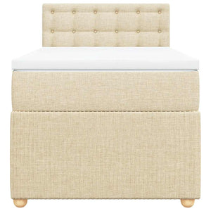 Κρεβάτι Boxspring με Στρώμα Κρεμ 80 x 200 εκ. Υφασμάτινο