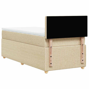 Κρεβάτι Boxspring με Στρώμα Κρεμ 80 x 200 εκ. Υφασμάτινο