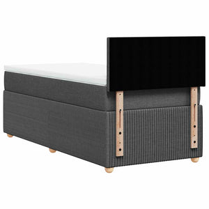 Κρεβάτι Boxspring με Στρώμα Σκούρο Γκρι 90x190 εκ. Υφασμάτινο - Pakobazaar