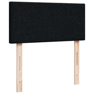 Κρεβάτι Boxspring με Στρώμα Μαύρο 90x190 εκ.Υφασμάτινο - Pakobazaar