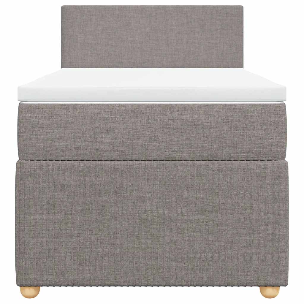Κρεβάτι Boxspring με Στρώμα Taupe 90x190 εκ.Υφασμάτινο