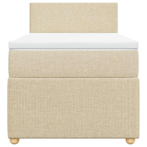 Κρεβάτι Boxspring με Στρώμα Κρεμ 90x190 εκ.Υφασμάτινο