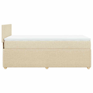 Κρεβάτι Boxspring με Στρώμα Κρεμ 90x190 εκ.Υφασμάτινο