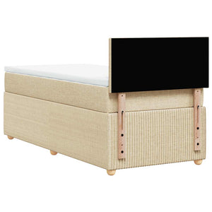 Κρεβάτι Boxspring με Στρώμα Κρεμ 90x190 εκ.Υφασμάτινο