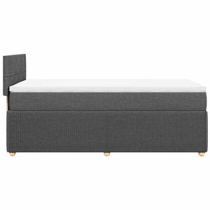 Κρεβάτι Boxspring με Στρώμα Σκούρο Γκρι 90x190 εκ. Υφασμάτινο