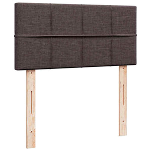 Κρεβάτι Boxspring με Στρώμα Σκούρο Καφέ 90x190 εκ. Υφασμάτινο