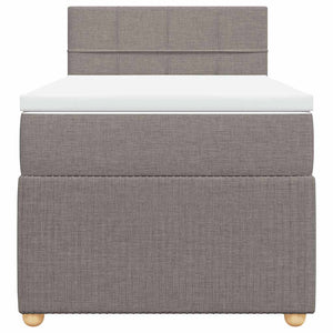 Κρεβάτι Boxspring με Στρώμα Taupe 90x190 εκ.Υφασμάτινο - Pakobazaar