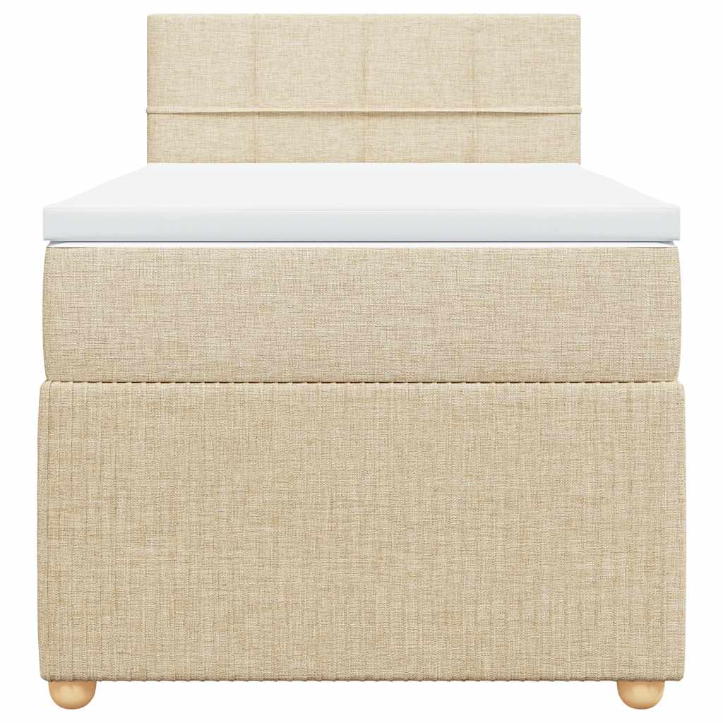 Κρεβάτι Boxspring με Στρώμα Κρεμ 90x190 εκ.Υφασμάτινο