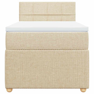 Κρεβάτι Boxspring με Στρώμα Κρεμ 90x190 εκ.Υφασμάτινο