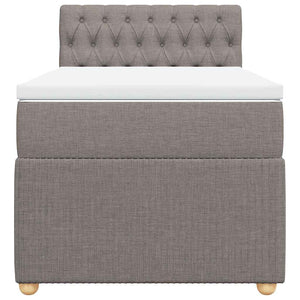 Κρεβάτι Boxspring με Στρώμα Taupe 90x190 εκ.Υφασμάτινο - Pakobazaar