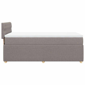 Κρεβάτι Boxspring με Στρώμα Taupe 90x190 εκ.Υφασμάτινο - Pakobazaar