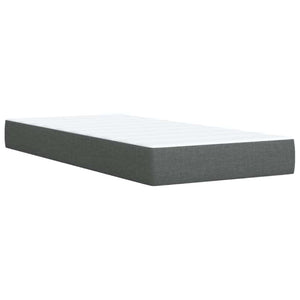 Κρεβάτι Boxspring με Στρώμα Σκούρο Γκρι 90x190 εκ. Υφασμάτινο - Pakobazaar