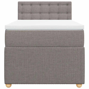 Κρεβάτι Boxspring με Στρώμα Taupe 90x190 εκ.Υφασμάτινο
