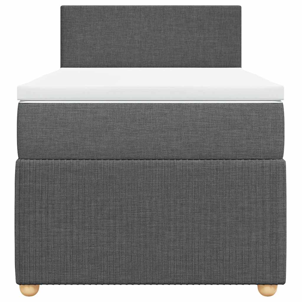 Κρεβάτι Boxspring με Στρώμα Σκούρο Γκρι 90x200 εκ. Υφασμάτινο - Pakobazaar