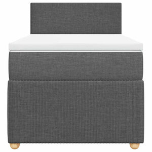 Κρεβάτι Boxspring με Στρώμα Σκούρο Γκρι 90x200 εκ. Υφασμάτινο - Pakobazaar