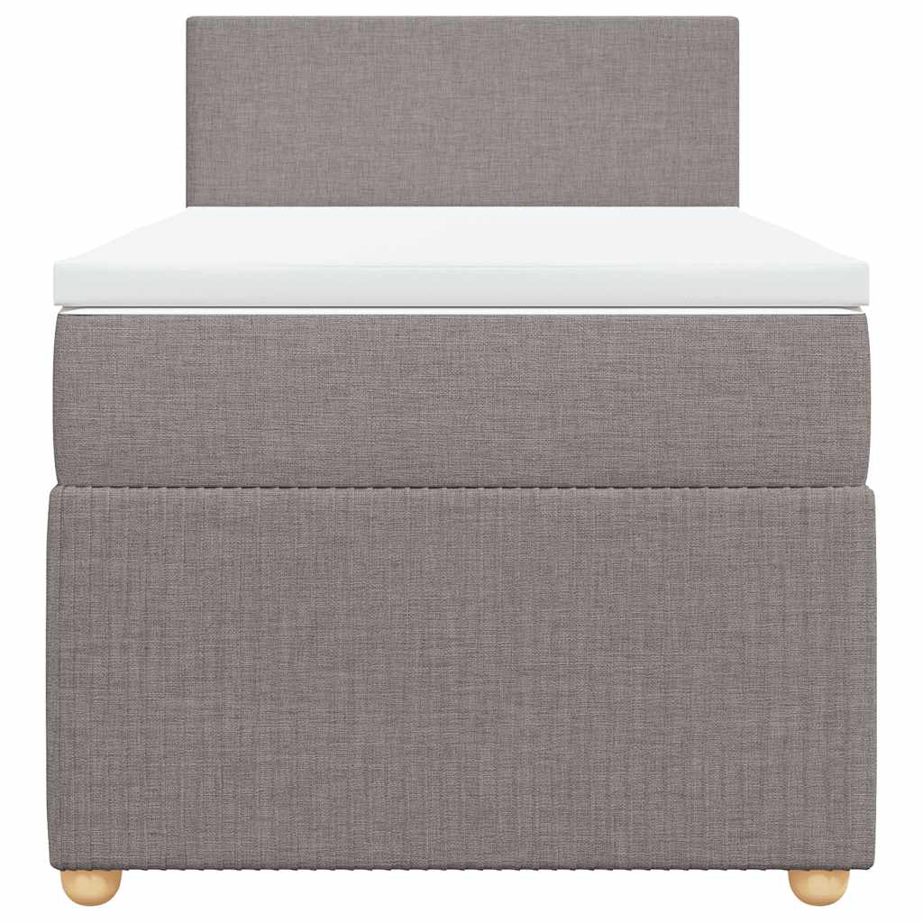 Κρεβάτι Boxspring με Στρώμα Taupe 90x200 εκ. Υφασμάτινο - Pakobazaar