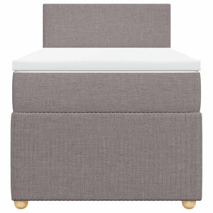 Κρεβάτι Boxspring με Στρώμα Taupe 90x200 εκ. Υφασμάτινο - Pakobazaar