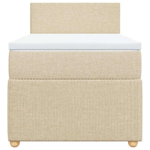 Κρεβάτι Boxspring με Στρώμα Κρεμ 90x200 εκ.Υφασμάτινο