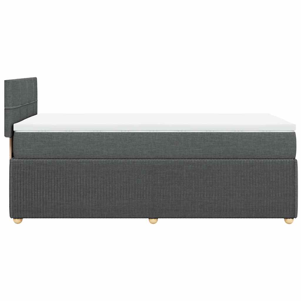 Κρεβάτι Boxspring με Στρώμα Σκούρο Γκρι 90x200 εκ. Υφασμάτινο - Pakobazaar