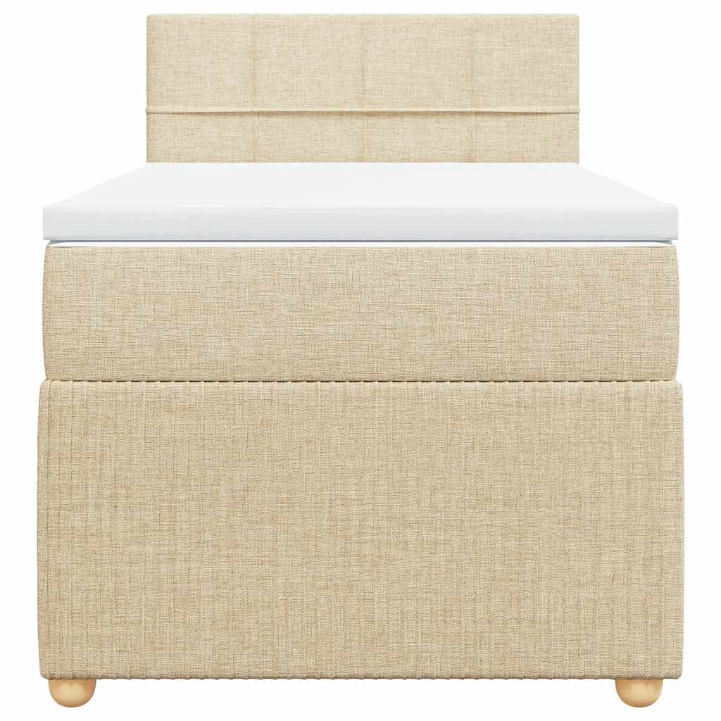 Κρεβάτι Boxspring με Στρώμα Κρεμ 90x200 εκ.Υφασμάτινο