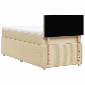 Κρεβάτι Boxspring με Στρώμα Κρεμ 90x200 εκ.Υφασμάτινο