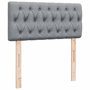 Κρεβάτι Boxspring με Στρώμα Ανοιχτό Γκρι 90x200 εκ. Υφασμάτινο