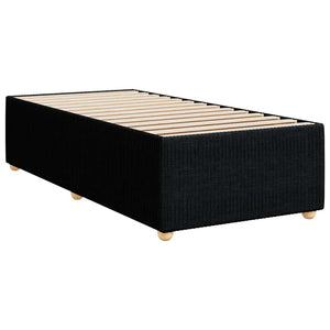 Κρεβάτι Boxspring με Στρώμα Μαύρο 90x200 εκ. Υφασμάτινο - Pakobazaar