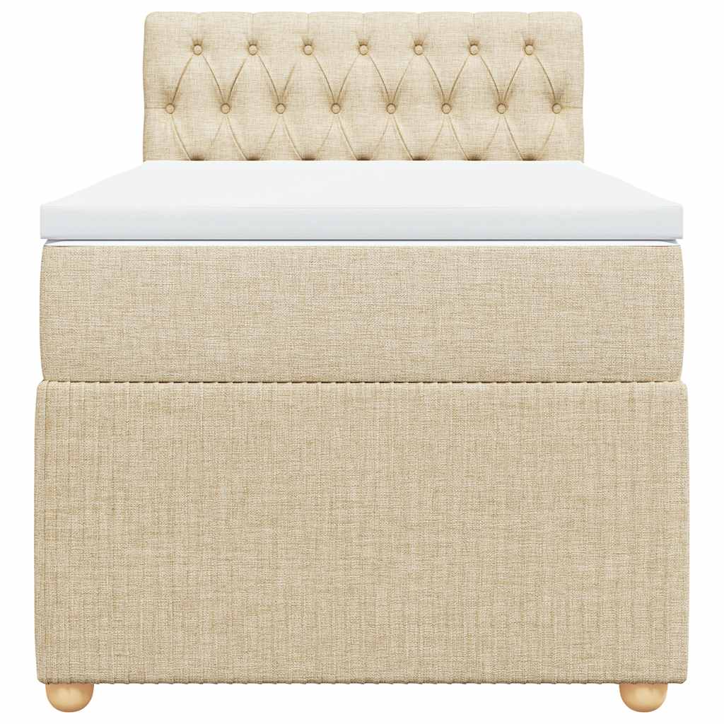 Κρεβάτι Boxspring με Στρώμα Κρεμ 90x200 εκ.Υφασμάτινο