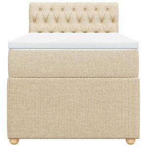 Κρεβάτι Boxspring με Στρώμα Κρεμ 90x200 εκ.Υφασμάτινο