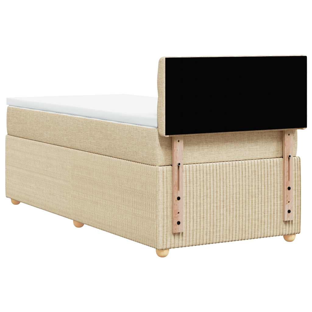 Κρεβάτι Boxspring με Στρώμα Κρεμ 90x200 εκ.Υφασμάτινο