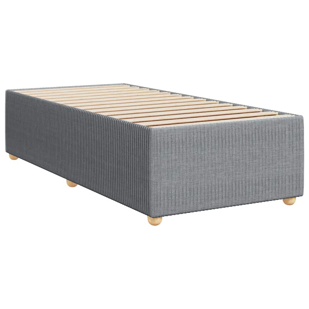 Κρεβάτι Boxspring με Στρώμα Ανοιχτό Γκρι 90x200 εκ. Υφασμάτινο